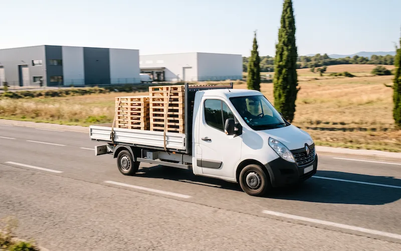 Plateforme logistique à Salon-de-Provence, palettes sur zone de quai